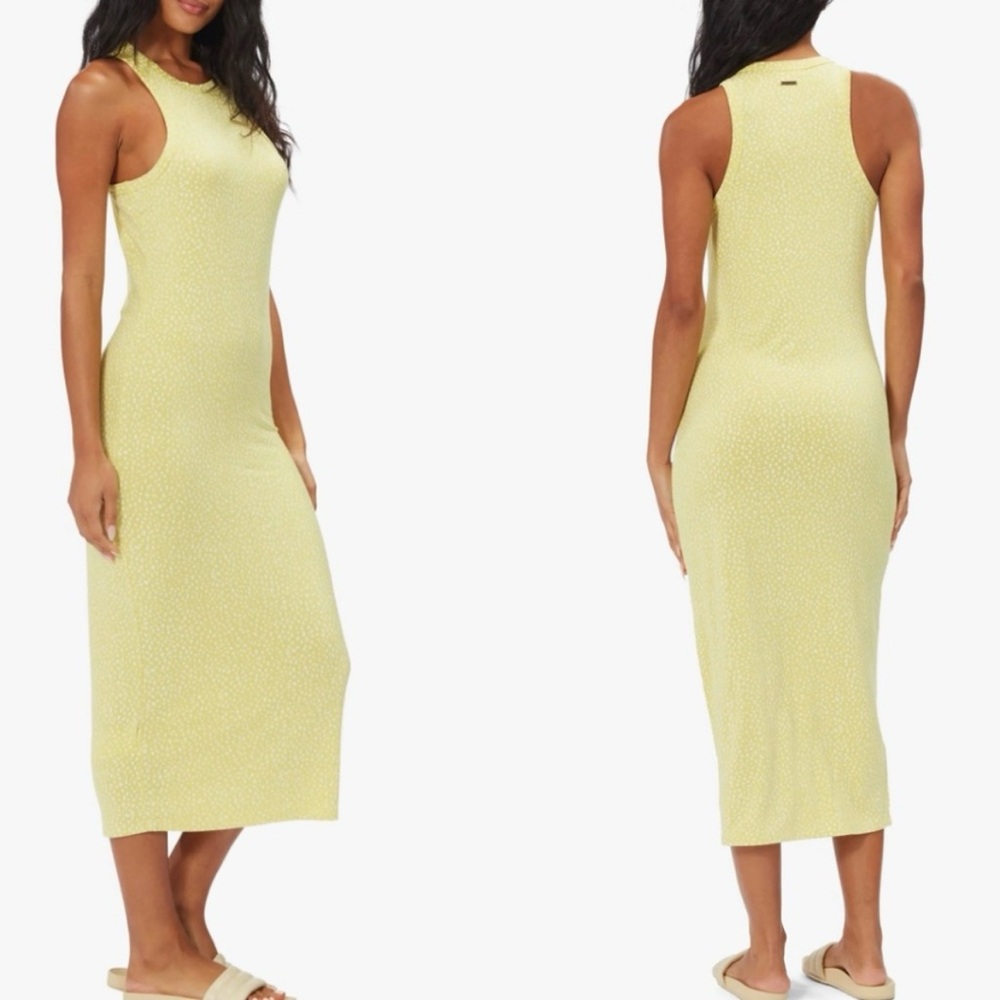 Billabong Yellow Printed Midi Dress NWT